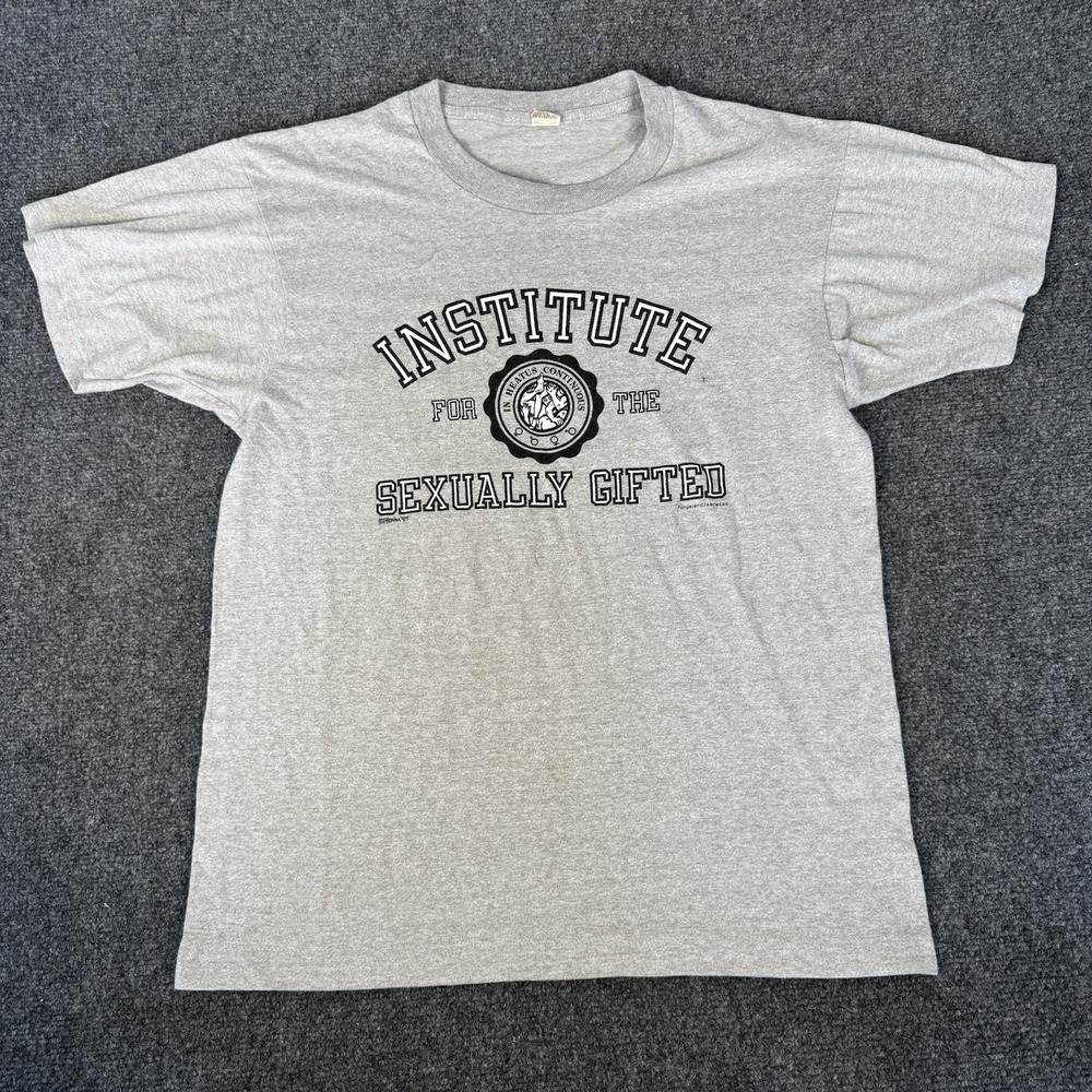 VTG 80's Institute for the Sexually Gifted Single Stitch T-shirt L Funny Humor